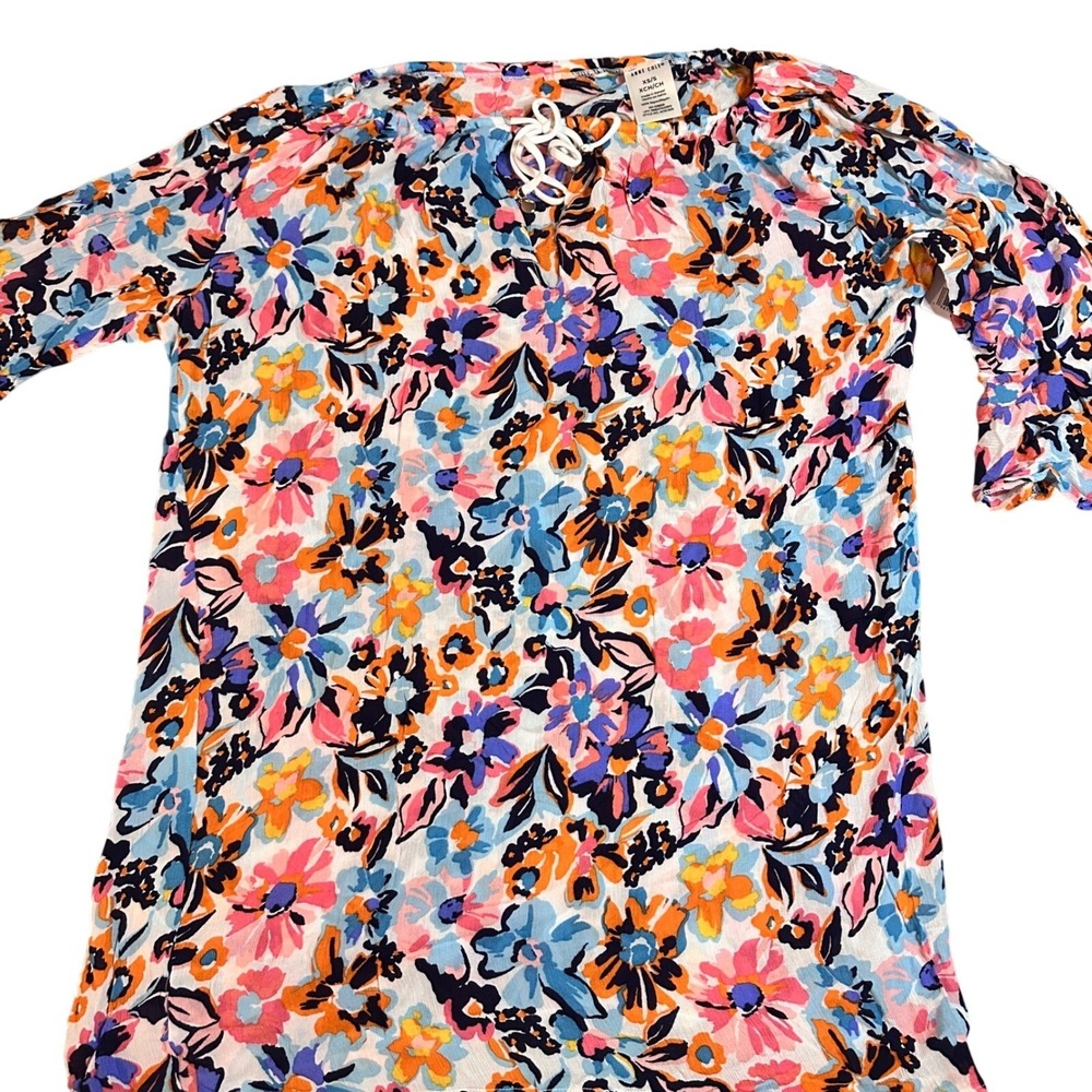 Anne Cole Floral Swim Cover-Up Multi Color‎ Beach Tunic Dress Womens XS/S NWT